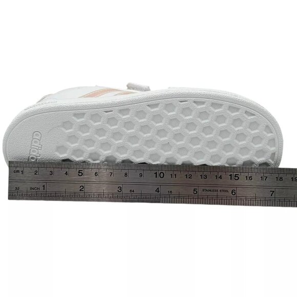 Adidas Grand Court Toddler Girls Slip on Casual Sneakers Size 10 White/Silver - Picture 10 of 13